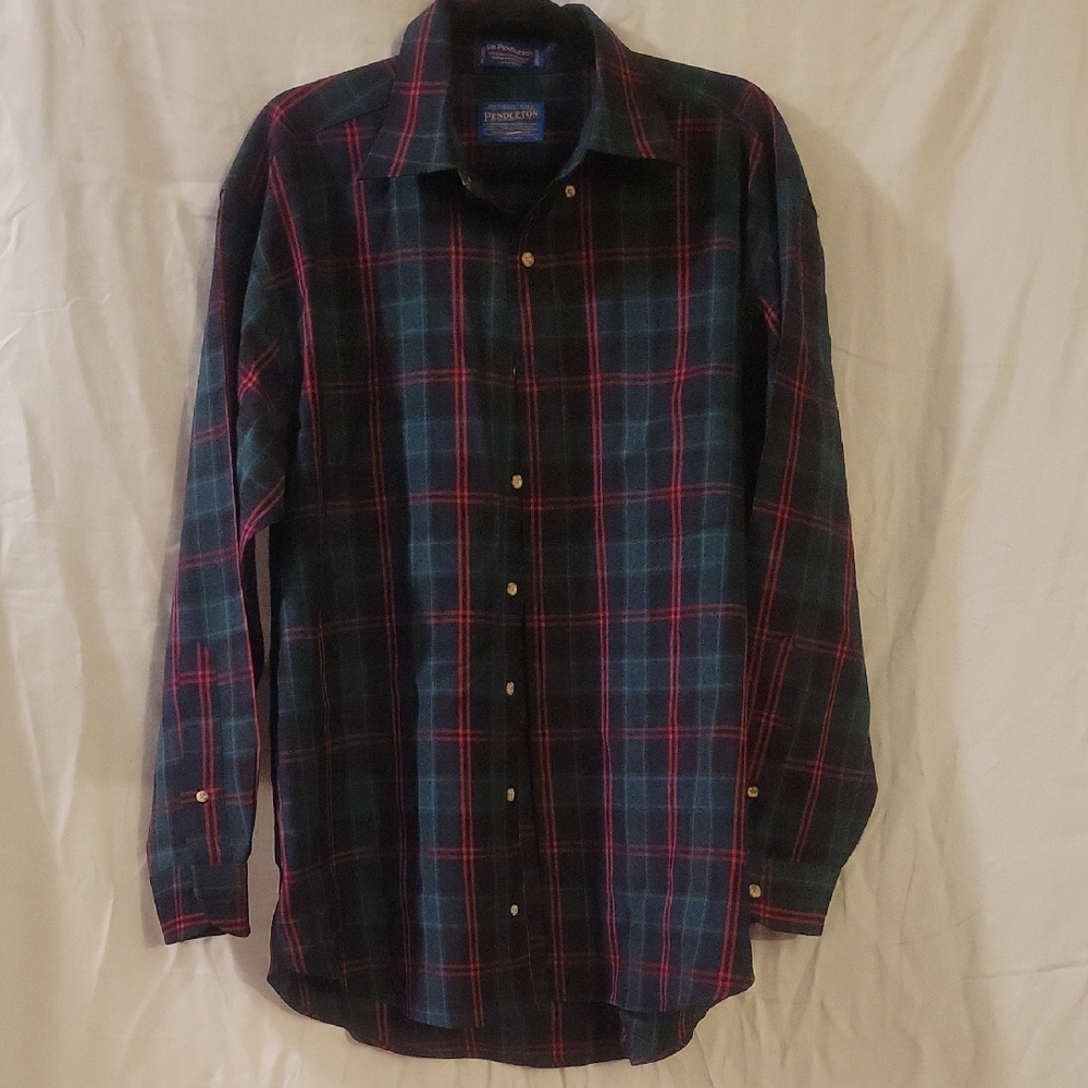 Pendleton Men's Plaid Shirt - Black, Red, and Blue